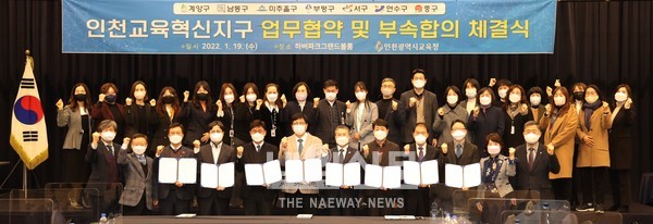인천시교육청-7개 지자체 교육혁신지구 업무협약 및 부속합의 체결